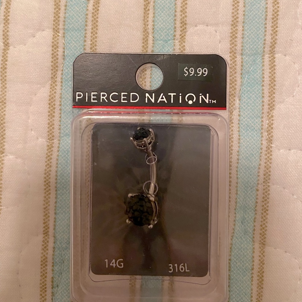 Spencer’s Pierced Nation Black belly button ring 14G